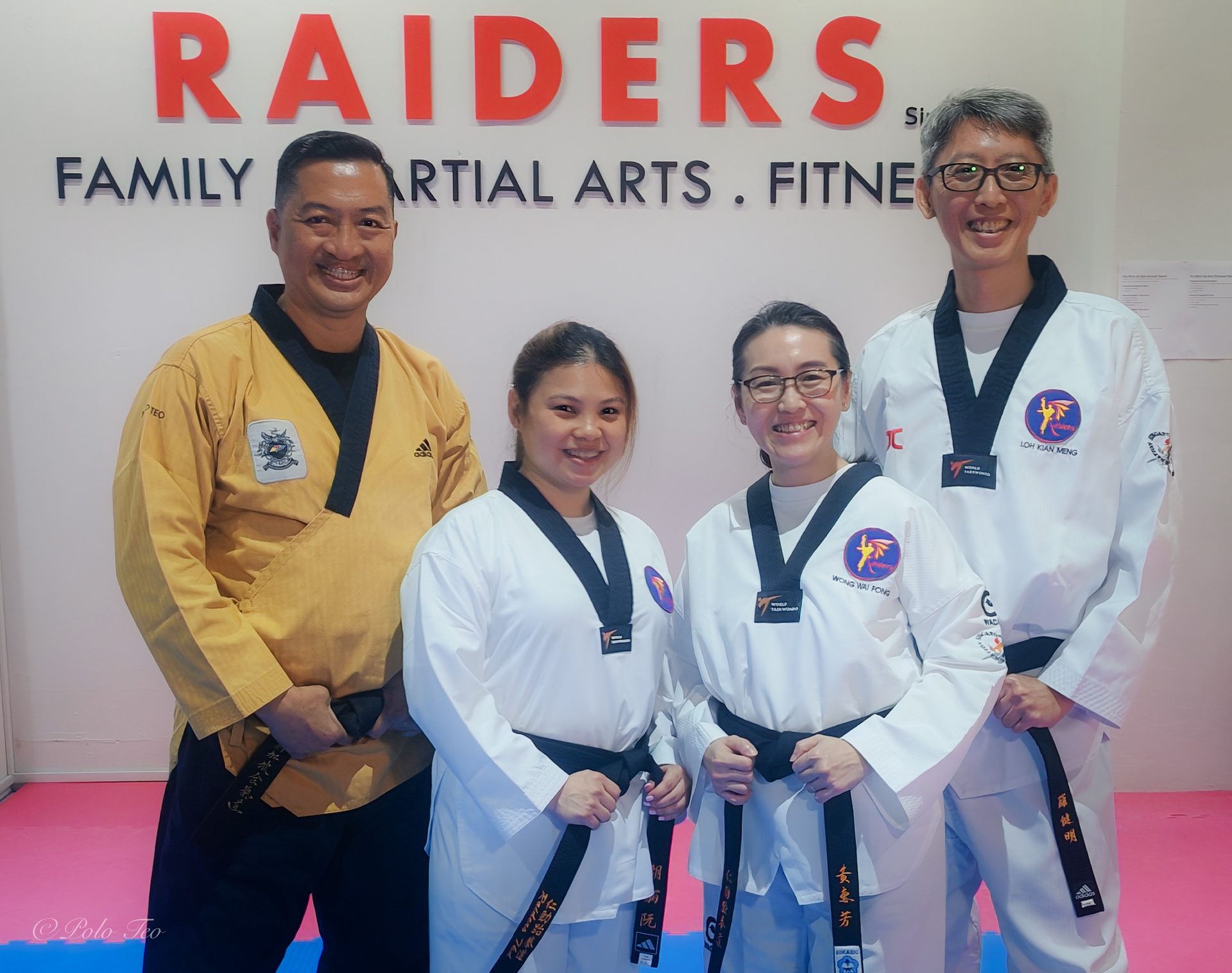 Raiders black belt coaches in the studio